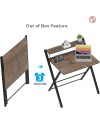 GreenForest Petit Bureau Pliant 70cm, Table Pliable Gaming avec à 2 Niveaux Rangement, Mini Bureau d'Ordinateur PC Portable pour