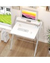 GreenForest Petit Bureau Pliant 70cm, Table Pliable Gaming avec à 2 Niveaux Rangement, Mini Bureau d'Ordinateur PC Portable pour