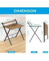 GreenForest Petit Bureau Pliant 70cm, Table Pliable Gaming avec à 2 Niveaux Rangement, Mini Bureau d'Ordinateur PC Portable pour