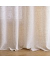 EMEMA Rideaux en Lin Transparents avec Oeillets Rideau Voilages de Fenêtre Lin Décorative Voile de Fenêtre Draperie Intérieur