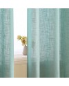 EMEMA Rideaux en Lin Transparents avec Oeillets Rideau Voilages de Fenêtre Lin Décorative Voile de Fenêtre Draperie Intérieur