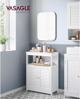 VASAGLE Meuble de Salle de Bain, Meuble de Rangement, Placard de Cuisine, Armoire, avec Compartiment Ouvert, Étagère de