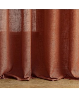 EMEMA Rideaux en Lin Transparents avec Oeillets Rideau Voilages de Fenêtre Lin Décorative Voile de Fenêtre Draperie Intérieur