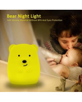 Tekemai Coloré Veilleuse Enfant, Toucher Lumière LED Lampe de Nuit, 9 Couleurs USB Rechargeable, Lampe de Silicone, Lampe de