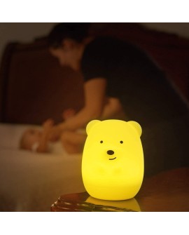 Tekemai Coloré Veilleuse Enfant, Toucher Lumière LED Lampe de Nuit, 9 Couleurs USB Rechargeable, Lampe de Silicone, Lampe de