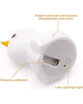 Tekemai Coloré Veilleuse Enfant, Toucher Lumière LED Lampe de Nuit, 9 Couleurs USB Rechargeable, Lampe de Silicone, Lampe de