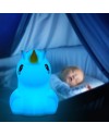 Tekemai Coloré Veilleuse Enfant, Toucher Lumière LED Lampe de Nuit, 9 Couleurs USB Rechargeable, Lampe de Silicone, Lampe de