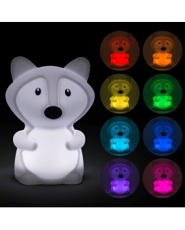 Tekemai Coloré Veilleuse Enfant, Toucher Lumière LED Lampe de Nuit, 9 Couleurs USB Rechargeable, Lampe de Silicone, Lampe de