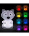 Tekemai Coloré Veilleuse Enfant, Toucher Lumière LED Lampe de Nuit, 9 Couleurs USB Rechargeable, Lampe de Silicone, Lampe de