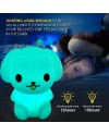 Tekemai Coloré Veilleuse Enfant, Toucher Lumière LED Lampe de Nuit, 9 Couleurs USB Rechargeable, Lampe de Silicone, Lampe de