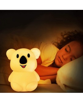 Tekemai Coloré Veilleuse Enfant, Toucher Lumière LED Lampe de Nuit, 9 Couleurs USB Rechargeable, Lampe de Silicone, Lampe de