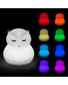 Tekemai Coloré Veilleuse Enfant, Toucher Lumière LED Lampe de Nuit, 9 Couleurs USB Rechargeable, Lampe de Silicone, Lampe de