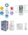 Tekemai Coloré Veilleuse Enfant, Toucher Lumière LED Lampe de Nuit, 9 Couleurs USB Rechargeable, Lampe de Silicone, Lampe de