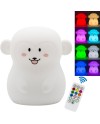 Tekemai Coloré Veilleuse Enfant, Toucher Lumière LED Lampe de Nuit, 9 Couleurs USB Rechargeable, Lampe de Silicone, Lampe de