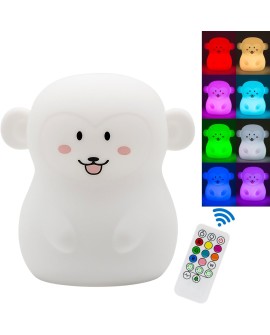 Tekemai Coloré Veilleuse Enfant, Toucher Lumière LED Lampe de Nuit, 9 Couleurs USB Rechargeable, Lampe de Silicone, Lampe de