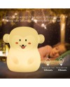 Tekemai Coloré Veilleuse Enfant, Toucher Lumière LED Lampe de Nuit, 9 Couleurs USB Rechargeable, Lampe de Silicone, Lampe de