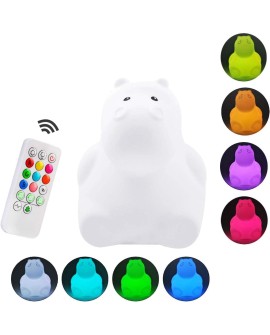 Tekemai Coloré Veilleuse Enfant, Toucher Lumière LED Lampe de Nuit, 9 Couleurs USB Rechargeable, Lampe de Silicone, Lampe de