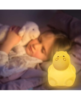 Tekemai Coloré Veilleuse Enfant, Toucher Lumière LED Lampe de Nuit, 9 Couleurs USB Rechargeable, Lampe de Silicone, Lampe de