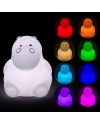 Tekemai Coloré Veilleuse Enfant, Toucher Lumière LED Lampe de Nuit, 9 Couleurs USB Rechargeable, Lampe de Silicone, Lampe de