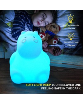 Tekemai Coloré Veilleuse Enfant, Toucher Lumière LED Lampe de Nuit, 9 Couleurs USB Rechargeable, Lampe de Silicone, Lampe de