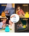 Tekemai Coloré Veilleuse Enfant, Toucher Lumière LED Lampe de Nuit, 9 Couleurs USB Rechargeable, Lampe de Silicone, Lampe de