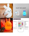 Tekemai Coloré Veilleuse Enfant, Toucher Lumière LED Lampe de Nuit, 9 Couleurs USB Rechargeable, Lampe de Silicone, Lampe de