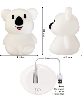 Tekemai Coloré Veilleuse Enfant, Toucher Lumière LED Lampe de Nuit, 9 Couleurs USB Rechargeable, Lampe de Silicone, Lampe de