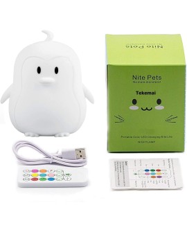 Tekemai Coloré Veilleuse Enfant, Toucher Lumière LED Lampe de Nuit, 9 Couleurs USB Rechargeable, Lampe de Silicone, Lampe de