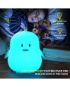 Tekemai Coloré Veilleuse Enfant, Toucher Lumière LED Lampe de Nuit, 9 Couleurs USB Rechargeable, Lampe de Silicone, Lampe de