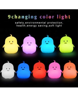 Tekemai Coloré Veilleuse Enfant, Toucher Lumière LED Lampe de Nuit, 9 Couleurs USB Rechargeable, Lampe de Silicone, Lampe de