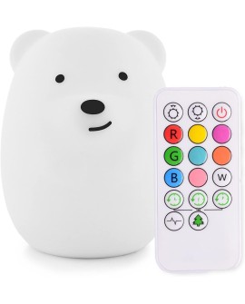 Tekemai Coloré Veilleuse Enfant, Toucher Lumière LED Lampe de Nuit, 9 Couleurs USB Rechargeable, Lampe de Silicone, Lampe de