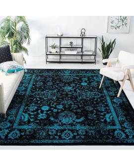 Safavieh Adirondack Collection Tapis Vintage à Poils Courts pour Salon, Salle à Manger, Chambre à Coucher Ivoire et Argent 91 x