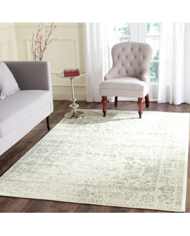 Safavieh Adirondack Collection Tapis Vintage à Poils Courts pour Salon, Salle à Manger, Chambre à Coucher Ivoire et Argent 91 x