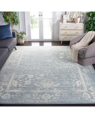 Safavieh Adirondack Collection Tapis Vintage à Poils Courts pour Salon, Salle à Manger, Chambre à Coucher Ivoire et Argent 91 x