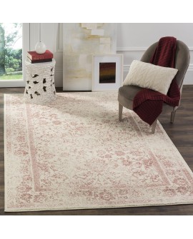 Safavieh Adirondack Collection Tapis Vintage à Poils Courts pour Salon, Salle à Manger, Chambre à Coucher Ivoire et Argent 91 x