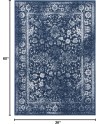 Safavieh Adirondack Collection Tapis Vintage à Poils Courts pour Salon, Salle à Manger, Chambre à Coucher Ivoire et Argent 91 x