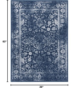 Safavieh Adirondack Collection Tapis Vintage à Poils Courts pour Salon, Salle à Manger, Chambre à Coucher Ivoire et Argent 91 x