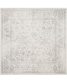 Safavieh Adirondack Collection Tapis Vintage à Poils Courts pour Salon, Salle à Manger, Chambre à Coucher Ivoire et Argent 91 x