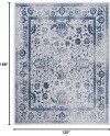 Safavieh Adirondack Collection Tapis Vintage à Poils Courts pour Salon, Salle à Manger, Chambre à Coucher Ivoire et Argent 91 x