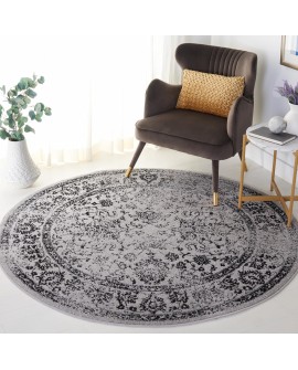 Safavieh Adirondack Collection Tapis Vintage à Poils Courts pour Salon, Salle à Manger, Chambre à Coucher Ivoire et Argent 91 x