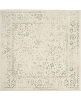 Safavieh Adirondack Collection Tapis Vintage à Poils Courts pour Salon, Salle à Manger, Chambre à Coucher Ivoire et Argent 91 x