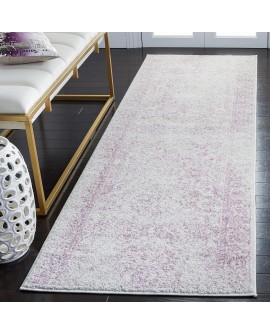 Safavieh Adirondack Collection Tapis Vintage à Poils Courts pour Salon, Salle à Manger, Chambre à Coucher Ivoire et Argent 91 x