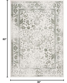 Safavieh Adirondack Collection Tapis Vintage à Poils Courts pour Salon, Salle à Manger, Chambre à Coucher Ivoire et Argent 91 x