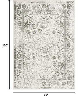 Safavieh Adirondack Collection Tapis Vintage à Poils Courts pour Salon, Salle à Manger, Chambre à Coucher Ivoire et Argent 91 x