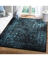 Safavieh Adirondack Collection Tapis Vintage à Poils Courts pour Salon, Salle à Manger, Chambre à Coucher Ivoire et Argent 91 x