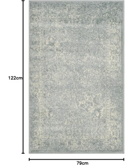 Safavieh Adirondack Collection Tapis Vintage à Poils Courts pour Salon, Salle à Manger, Chambre à Coucher Ivoire et Argent 91 x