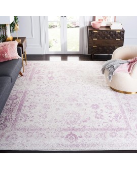 Safavieh Adirondack Collection Tapis Vintage à Poils Courts pour Salon, Salle à Manger, Chambre à Coucher Ivoire et Argent 91 x