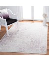 Safavieh Adirondack Collection Tapis Vintage à Poils Courts pour Salon, Salle à Manger, Chambre à Coucher Ivoire et Argent 91 x