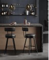 VASAGLE EKHO Collection - Tabouret de Bar, Lot de 2, Chaise de Cuisine, Siège Rembourré, PU avec Coutures, Style Moderne