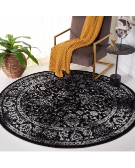 Safavieh Adirondack Collection Tapis Vintage à Poils Courts pour Salon, Salle à Manger, Chambre à Coucher Ivoire et Argent 91 x